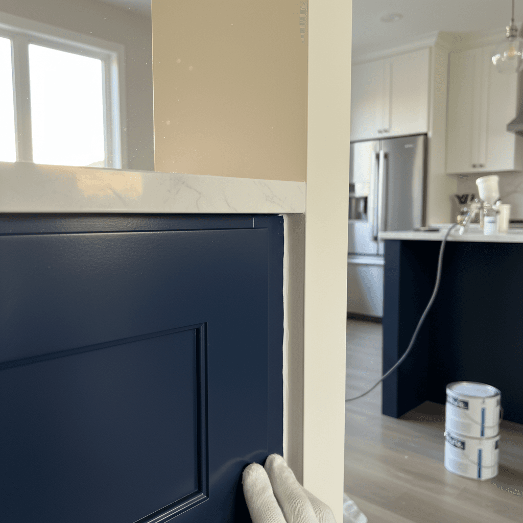 Cabinet and trim painting detail